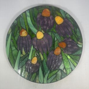 Lazy Susan with Purple Cone Flowers