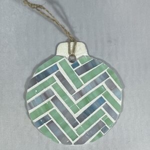 Chevron Ornament (Mint/Lavendar)