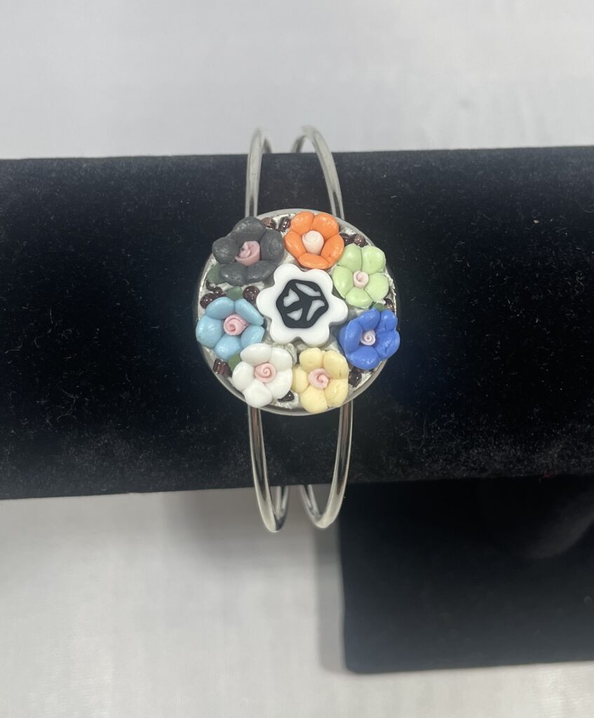 Micro Mosaic Bracelet - Peace Flowers