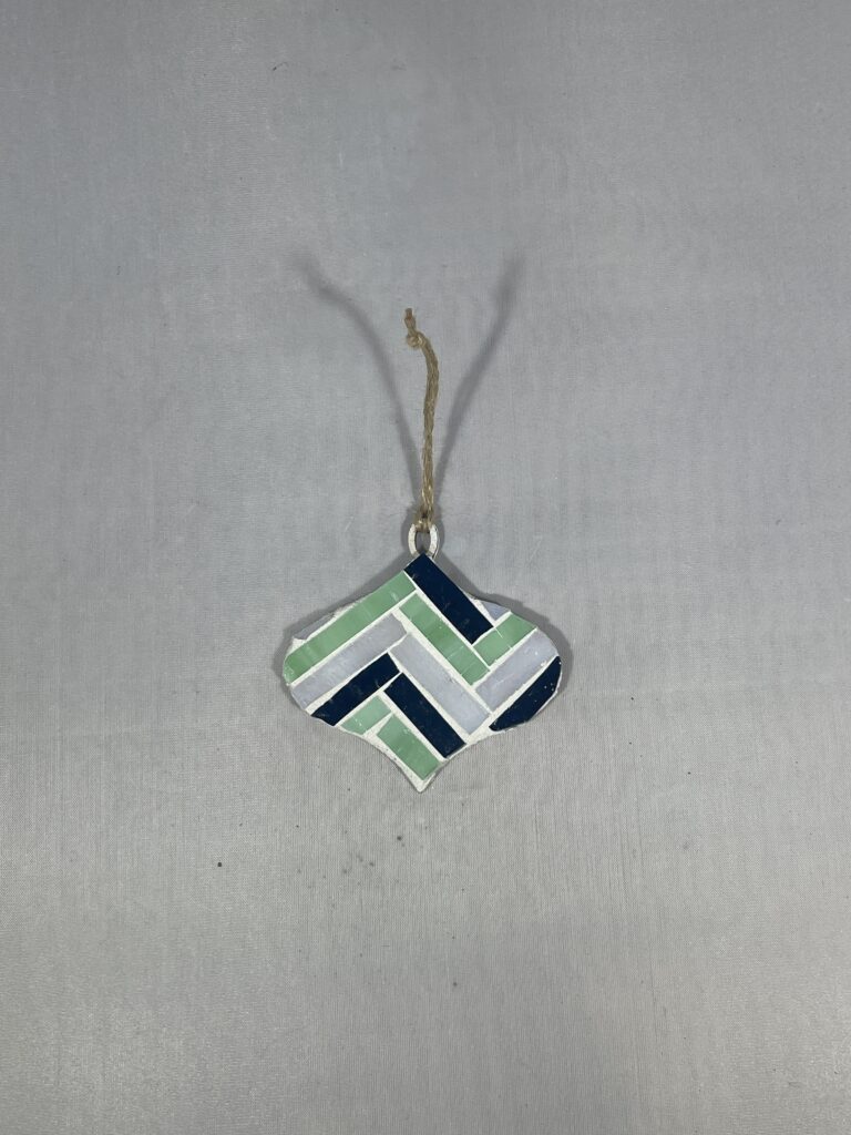 Mint Chevron Ornament